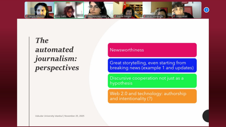 Doç. Dr. Giusy Gallo, yapay zekâ ve gazetecilik ilişkisini anlattı