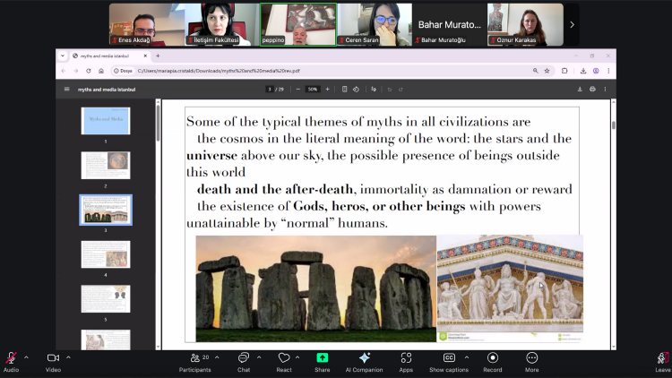 Güz dönemi kapanış dersinde mitler ve medya ilişkisi irdelendi