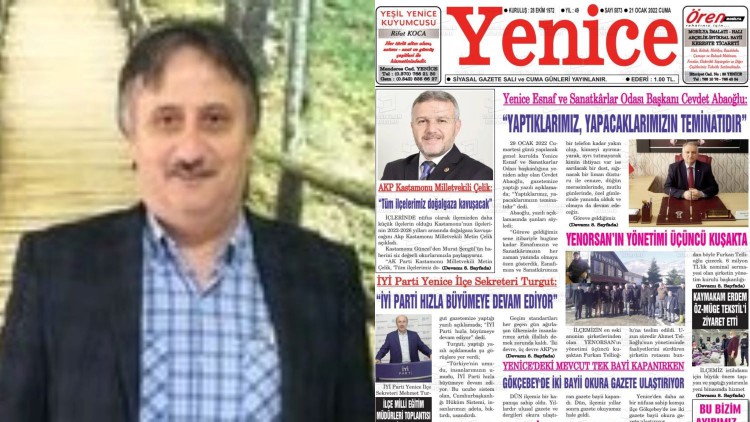 Yenice gazetesi genel yayın müdürü Fahri Elieyioğlu: "Türkiye’nin günlük yayımlanan ilk bucak gazetesiyiz"